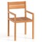 Natural Teak Wood Patio Armchair with Slatted Seat and Backrest Perfect for Garden Use